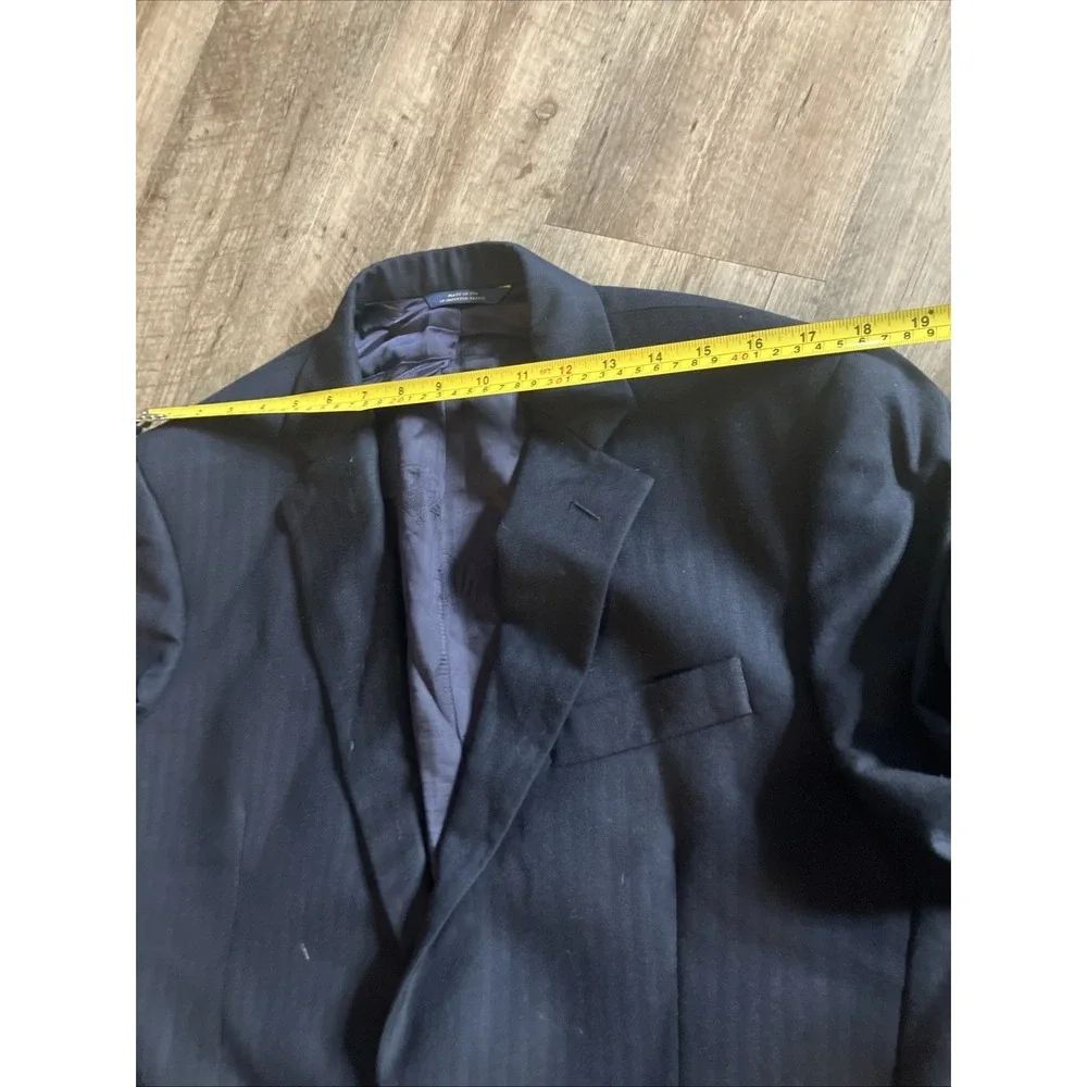 Brooks Brothers‎ Men's Saxxon Wool Blue Black Sport Blazer Jacket 42S/ W37